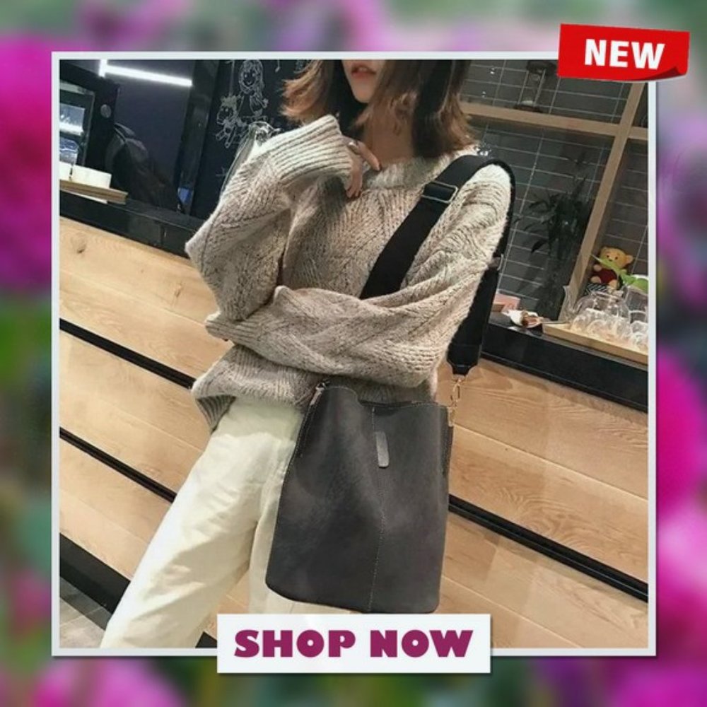 New Bucket Shoulder Tote bag, Black 216 - Picture 3 of 4